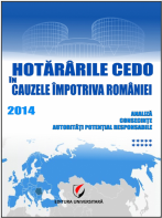 Lansare de carte: Hotararile CEDO in cauzele impotriva Romaniei 2014. Analiza, consecinte, autoritati potential responsabile, 23 mai 2015